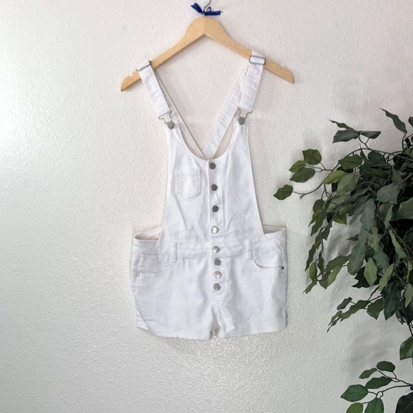 Tinseltown Denim - Tinseltown White Short Overalls